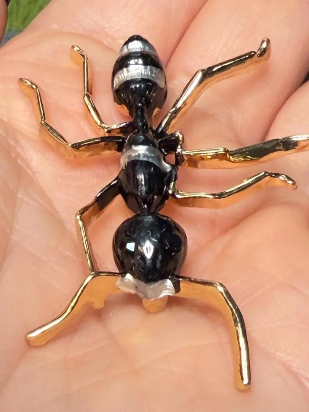 Ant Brooch Gold Tone Insect Pin Bug Jewelry Statement Style 2.25 inches
